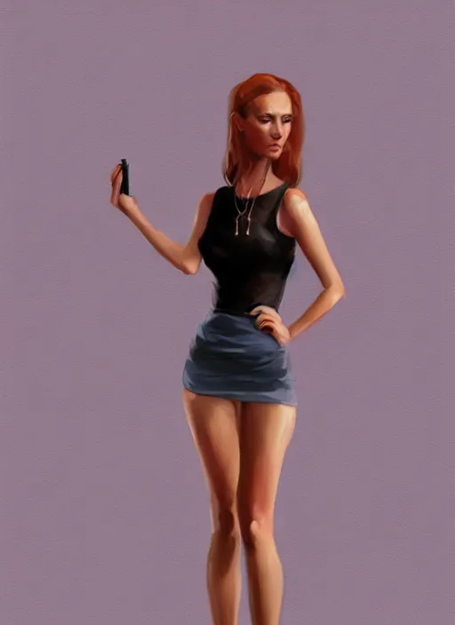 Image similar to full body photo portrait of a gorgeous young woman in the style of stefan kostic, artstation, concept art, illustration, smooth and sharp focus