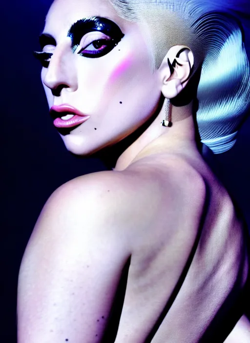 Image similar to lady gaga vogue photoshoot by nick knight editorial studio lighting Highly realistic. High resolution. Highly detailed. Dramatic. 8k.4k.