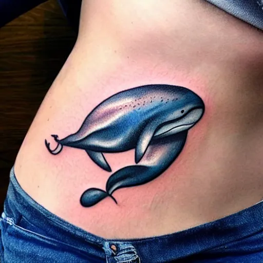 Prompt: tattoo of a spermwhale, edges only, minimalistic