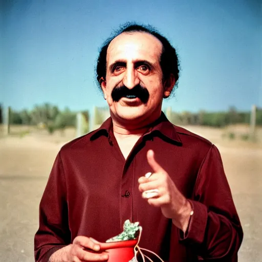 Image similar to portrait of Meher Baba, Kodachrome film