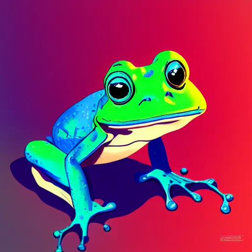 Image similar to portrait of a Dumpy Frog, farm field background, rich vivid colors, ambient lighting, dynamic lighting, 4k, HQ, official media, anime key visual, makoto shinkai, ilya kuvshinov, lois van baarle, rossdraws, detailed, trending on artstation