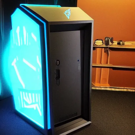 Image similar to “Gaming Tardis made by Razer or Alienware, Water Cooled”