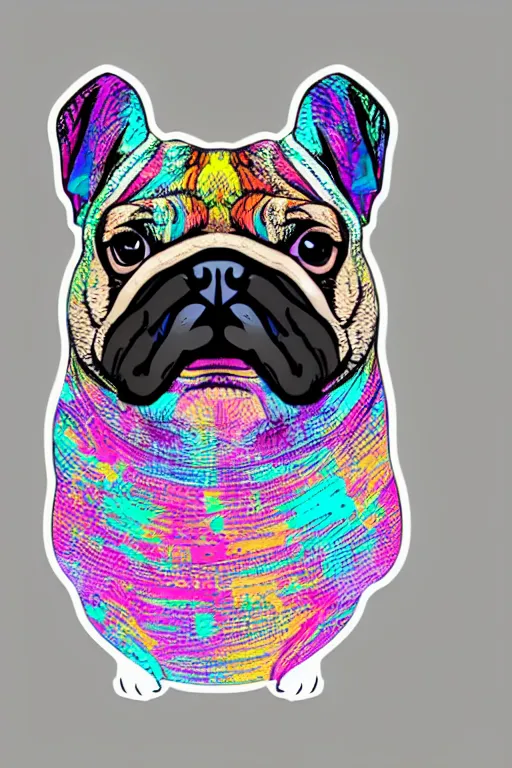 Image similar to Portrait of a bi chungus pug, sticker, colorful, illustration, highly detailed, simple, smooth and clean vector curves, no jagged lines, vector art, smooth