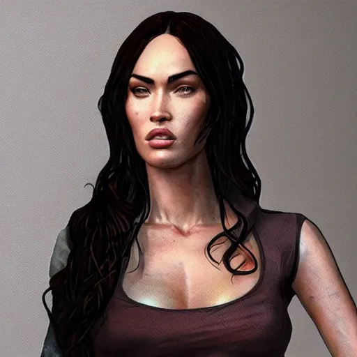 Image similar to megan fox, disco elysium, photorealistic, realistic, ultra detailed