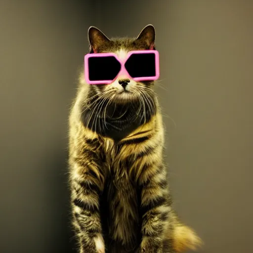 Prompt: cyberpunk cat wearing sunglasses