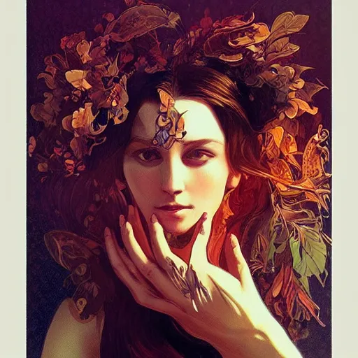 Image similar to hand, intricate, digital painting, artstation, concept art, smooth, illustration, art by josh summana and alphonse mucha