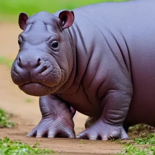 Prompt: cute baby hippo