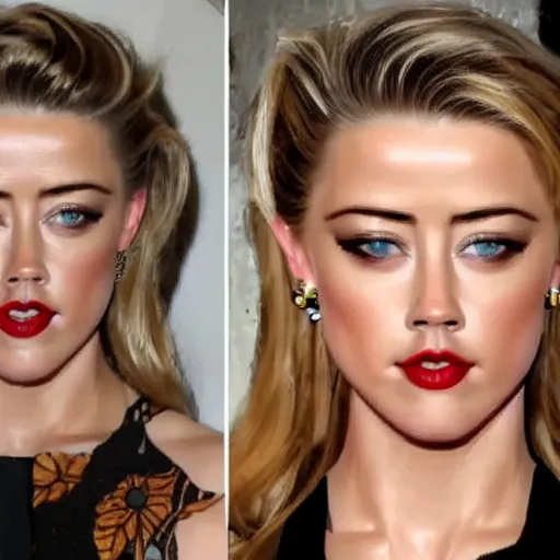 Image similar to a [ gourd ] carved shaped to look like ( amber heard ) face hybrid intercross