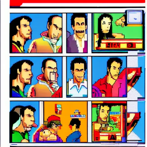 Image similar to screenshots of the Seinfeld SNES game in Nintendo power