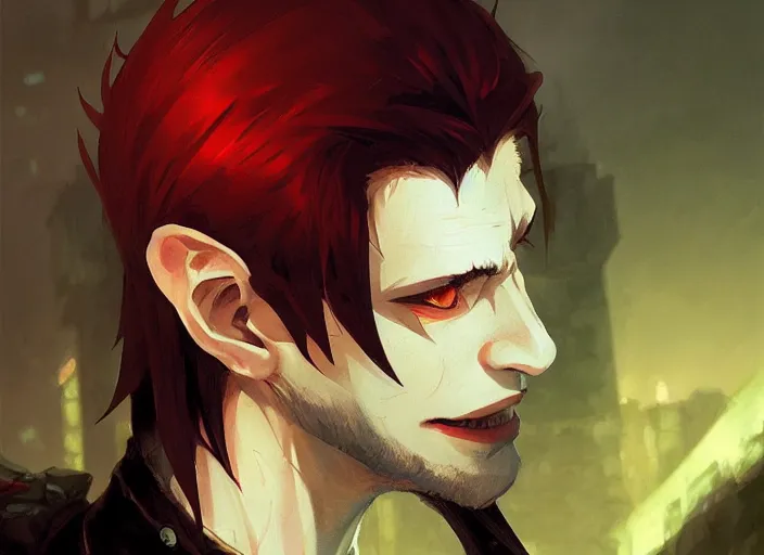 Prompt: portrait of a male vampire rogue, intricate, headshot, key visual, conceptart, ambient lighting, highly detailed, digital painting, artstation, concept art, sharp focus, by makoto shinkai and akihiko yoshida and greg manchess