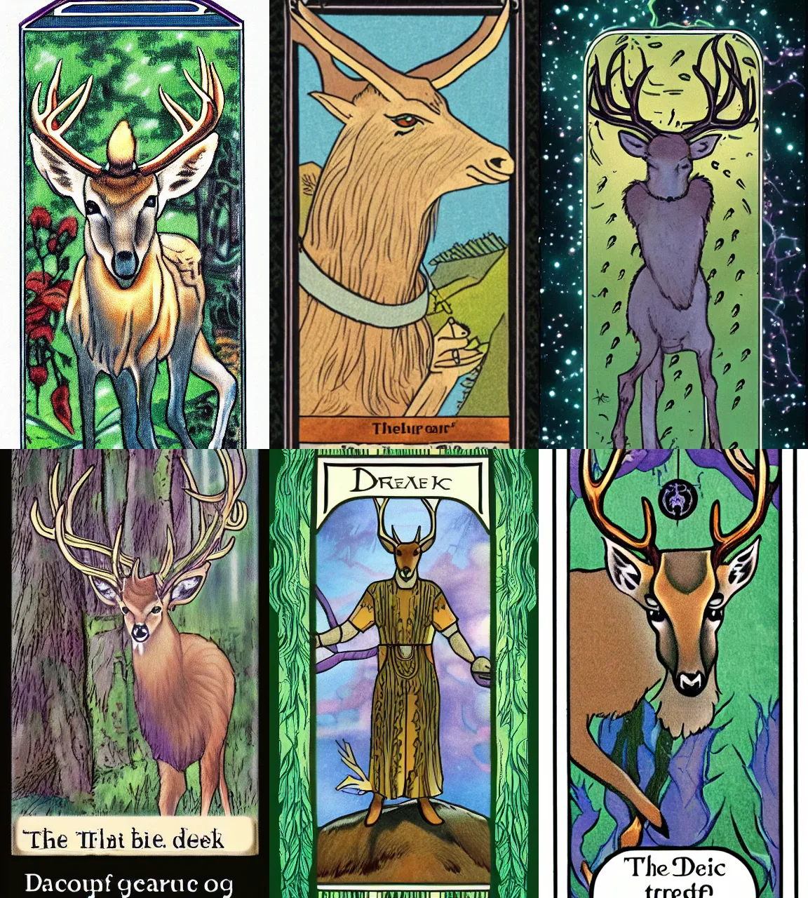 Prompt: Tarot Card XXXII: The Pale Druidic Deer