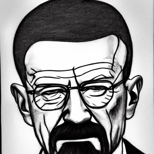 Prompt: bad drawing of walter white,