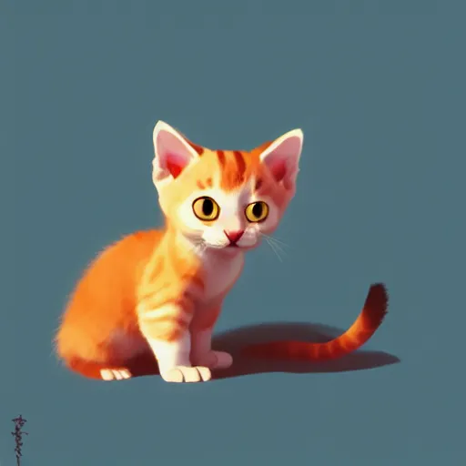 Image similar to goro fujita ilustration a cute playful kitten by goro fujita, painting by goro fujita, sharp focus, highly detailed, artstation