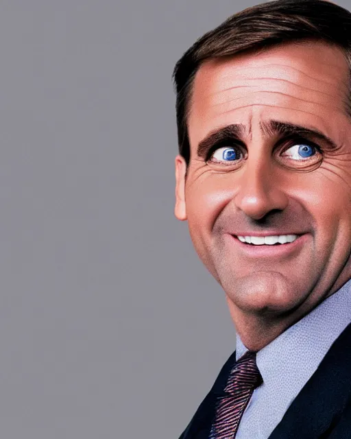 Image similar to steve carrel with a suit as a muppet. highly detailed felt. hyper real photo. 4 k.