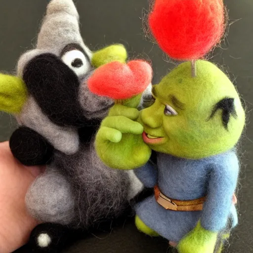 Image similar to shrek needle felted + needle felting art