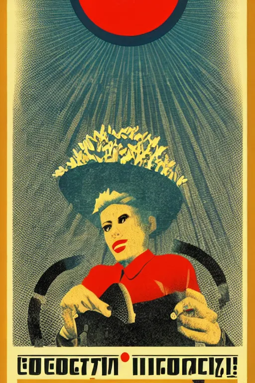 Image similar to sovietwave propaganda poster about the dangers of corn, minimalist, silkscreen, graphic design, russian text