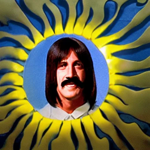 Prompt: sonny bono as the sun with a face photo