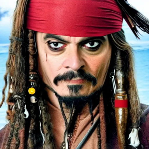 Image similar to mr bean as jack sparrow