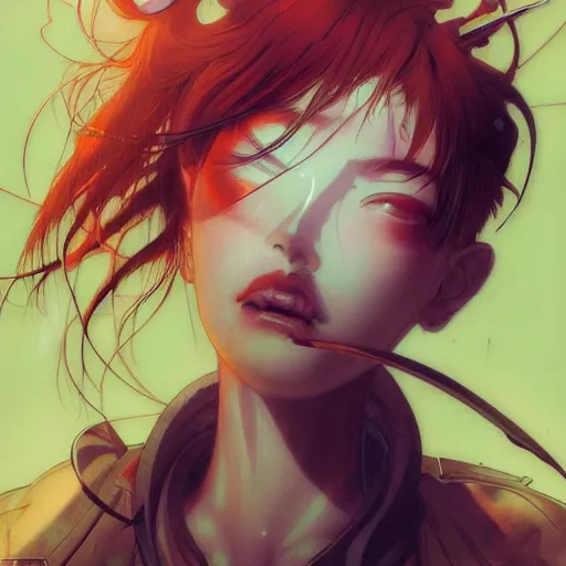 Image similar to prompt : blade character portrait soft light painted by james jean and katsuhiro otomo and erik jones, inspired by evangeleon anime, smooth face feature, intricate oil painting, high detail illustration, sharp high detail, manga and anime 1 9 9 9