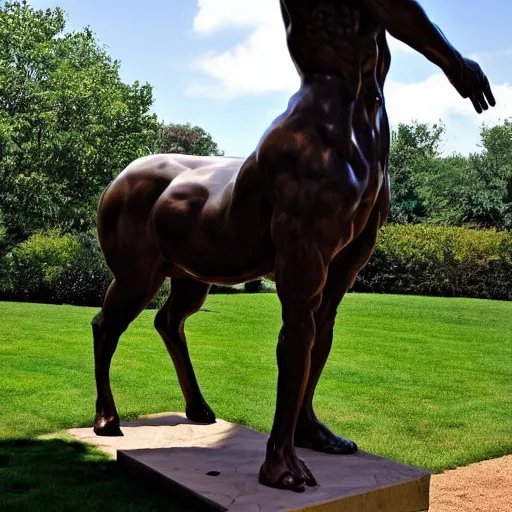 Image similar to a sculpture of a centaur by Michelangelo