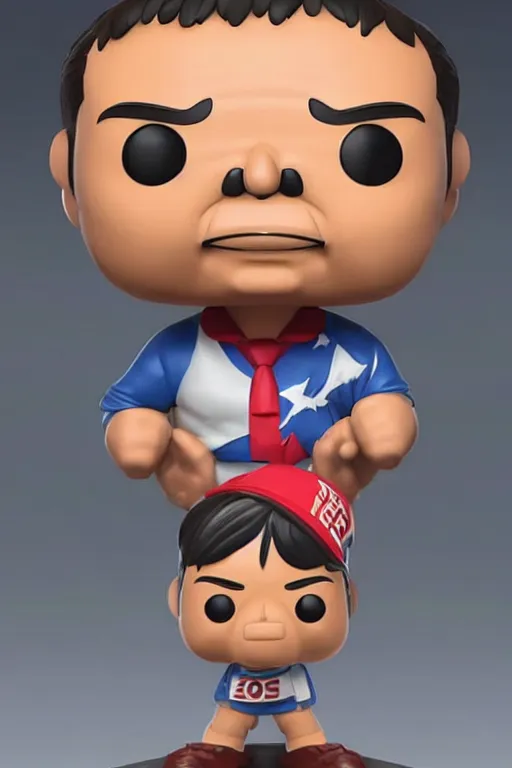 Image similar to a portrait of rodrigo duterte as a funko pop, studio lighting, 3 d, 8 k