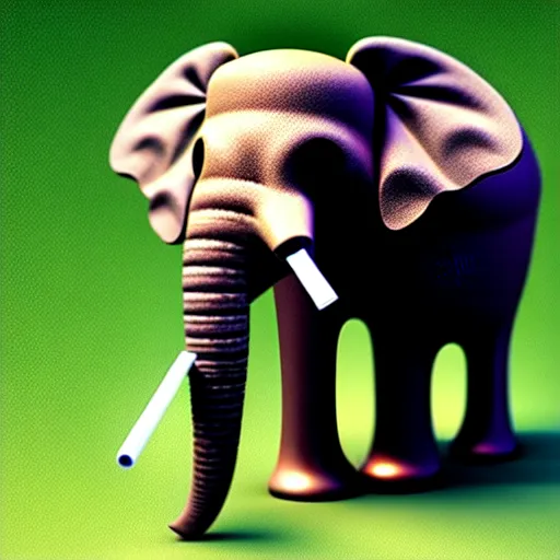 Image similar to an elephant smoking weed and getting high