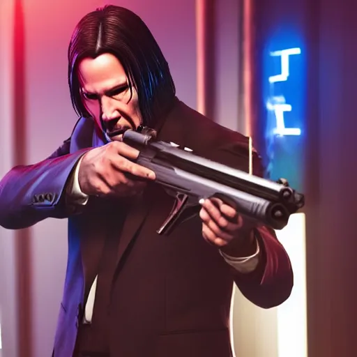 john wick in a night club holding an assault rifle, | Stable Diffusion ...