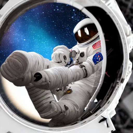 Image similar to close up of astronaut, anime style