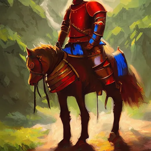 Image similar to a portrait of a medieval knight in a scenic environment, by andreas rocha, colorful