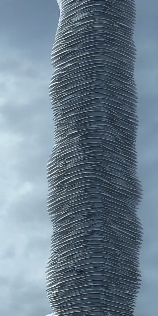 Image similar to epic futuristic tower, highly detailed, realistic, by zaha hadid