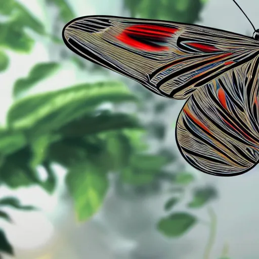 Prompt: hyperrealistic concept of a butterfly air conditioner