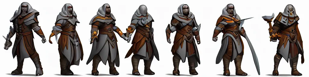 Image similar to dnd paladin character turnaround sheet, rpg, isometric isometric isometric, 8 views, d & d, trending on artstation