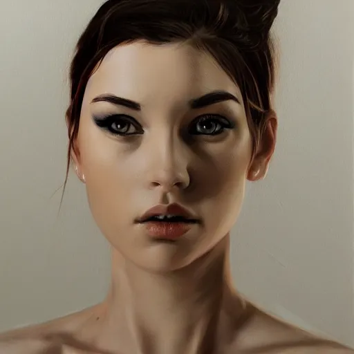 Prompt: artstation young woman, very detailed, , portrait, high contrast