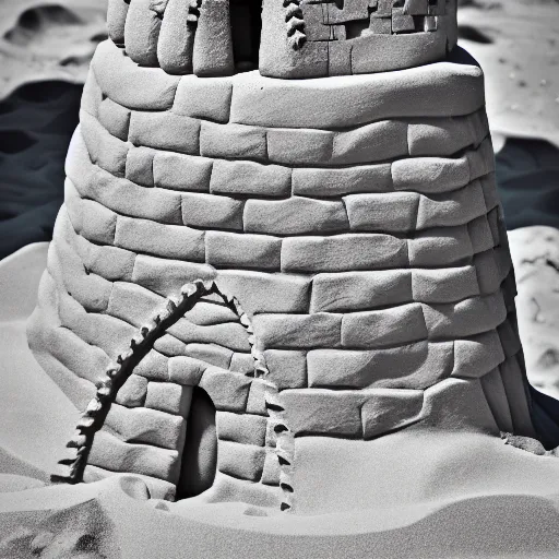 Prompt: a photo of a sand castle, which looks like a spider, trending on artstation