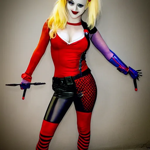 Image similar to scarlett johanneson as harley quinn, golden ratio, hd, centered