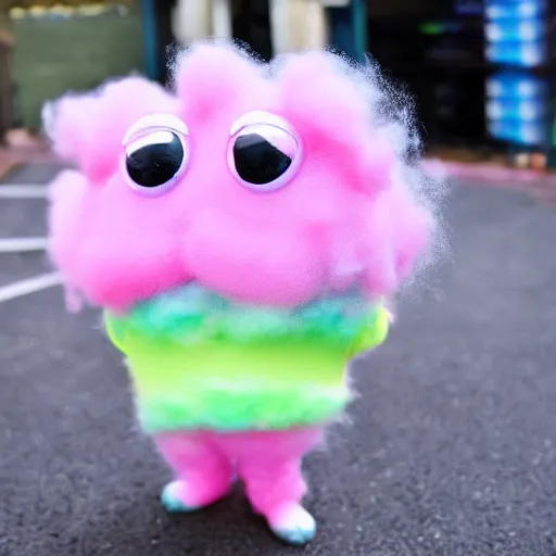 Image similar to cute cotton candy monster