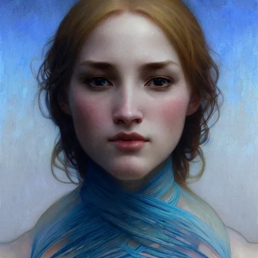 Image similar to cestacean blue, bald, intricate, elegant, highly detailed, digital painting, artstation, concept art, smooth, sharp focus, illustration, art by artgerm and greg rutkowski and alphonse mucha and william - adolphe bouguereau