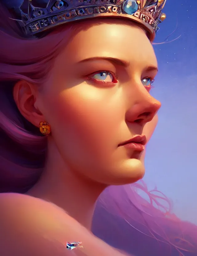 Image similar to close-up portrait of a goddess in crown, by Artem Chebokha by Anka Zhuravleva, Anato Finnstark and Alena Aenami, Angus McKie, Anton Fadeev, by Jesper Ejsing, by RHADS, Makoto Shinkai and Lois van baarle, ilya kuvshinov, rossdraws global illumination, octane render, unreal engine, cinematic counter light, high detail, octane render, 4k