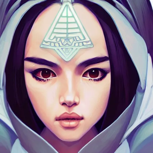 Image similar to one female jedi master, wearing the traditional jedi robe, beautiful and uniquely odd looking, detailed symmetrical close up portrait, intricate complexity, in the style of artgerm and ilya kuvshinov, magic the gathering, star wars art