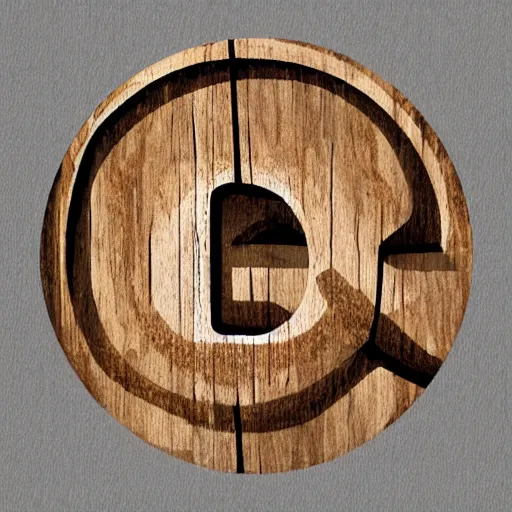 Prompt: Letter O logo of cross section of tree trunk with rings