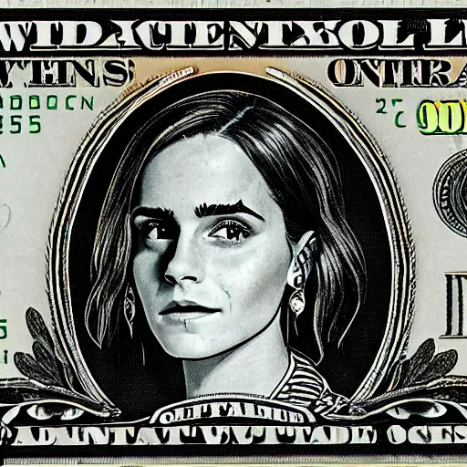 Image similar to emma watson dollar bill