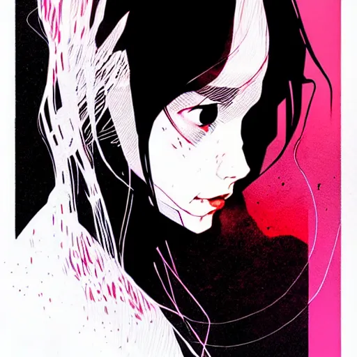 Image similar to portrait soft light, by killian eng and josan gonzalez and conrad roset, inspired by akira anime, etching, fine, sharp high detail, screen print,