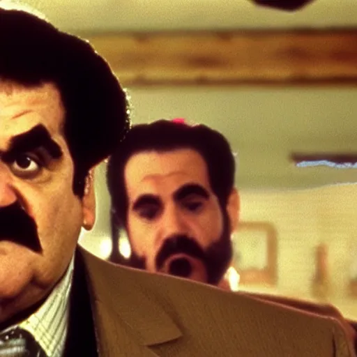 Image similar to wario in goodfellas ( still frame photo, high quality, great details )