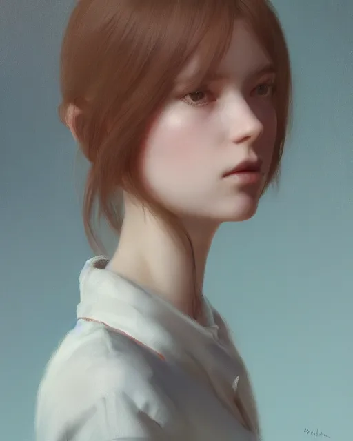 Image similar to a highly realistic, true to life portrait of a young woman, sharp focus, by ilya kuvshinov, leng jun, ruan jia, tom bagshaw, trending on artstation, cinematic lighting, hyper realism, octane render, 8 k, hyper detailed.