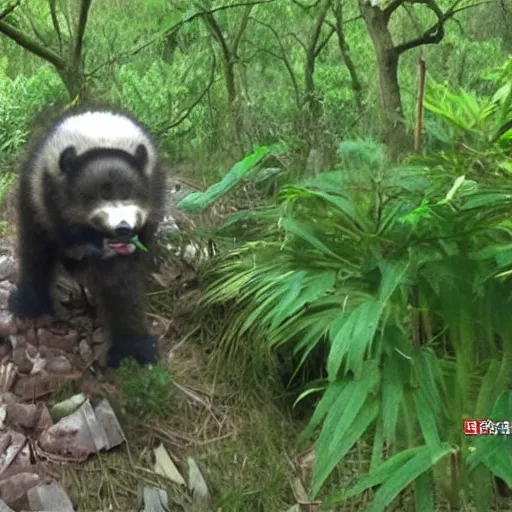 Prompt: xue hua piao piao bei feng xiao xiao trailcam footage