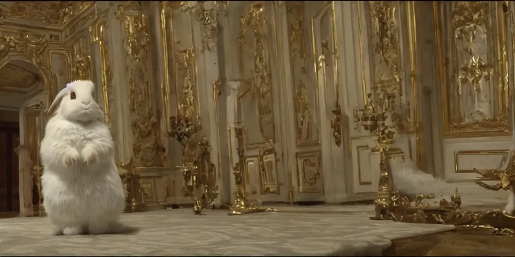 Image similar to a rabbit in the movie russian ark, screenshot