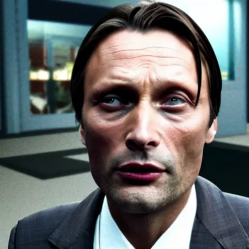 Image similar to Mads Mikkelsen starring in Pulp Fiction as main character