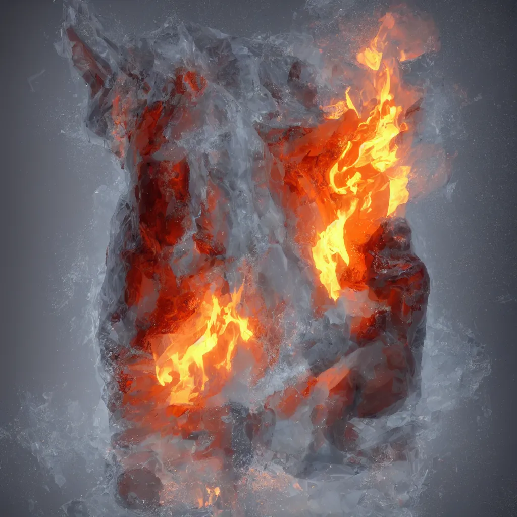 Prompt: a fire spirit chilling in a refrigerator, 3d render, ray tracing, 8k resolution, fantasy