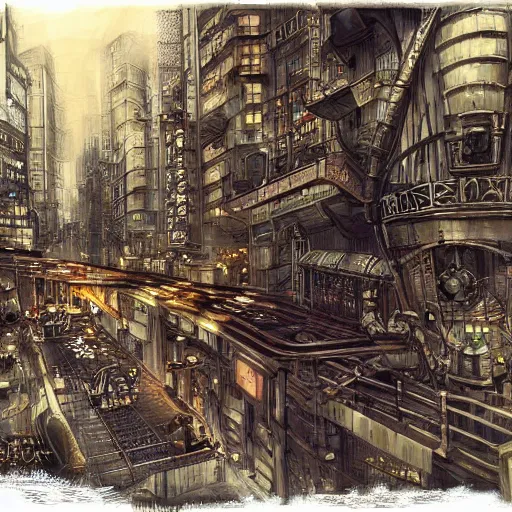 Prompt: tokyo, steampunk style, concept art