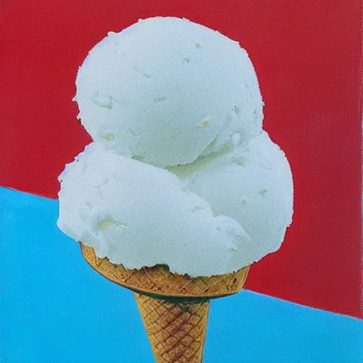 Image similar to fluffy ice cream by dali